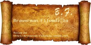 Braverman Filoméla névjegykártya